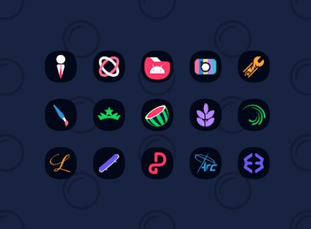 crater dark icon pack MOD APK Android