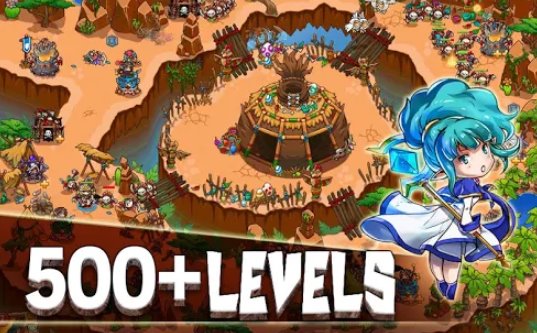 Gameplay screenshot from crazy defense heroes tower defense strategy td for Android