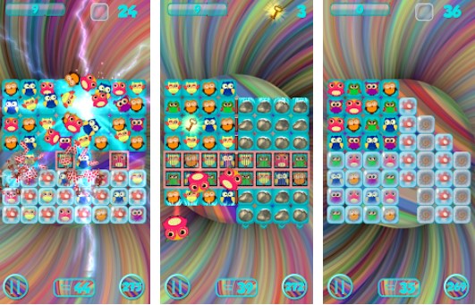 Gameplay screenshot from crazy owls puzzle for Android