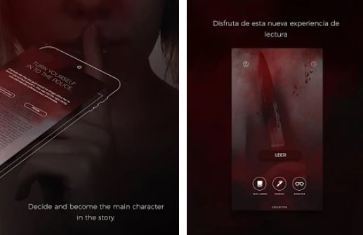 Gameplay screenshot from criminal mind mystery bloody suggestive book game for Android