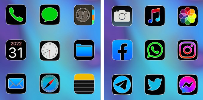 Gameplay screenshot from crios fluo icon pack for Android