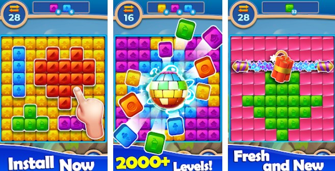 Gameplay screenshot from cube blast match block puzzle game for Android