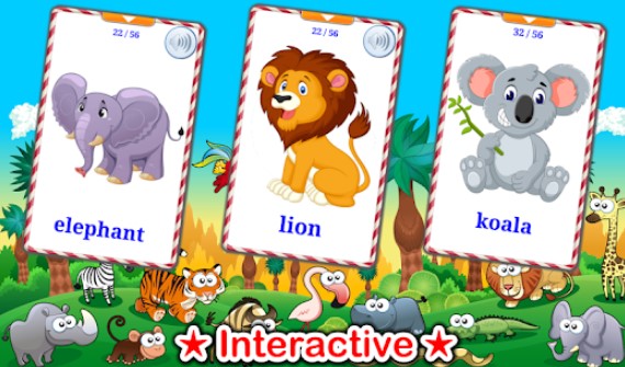 کارت های حیوانات دوست داشتنی سریعتر انگلیسی را یاد بگیرند MOD APK Android