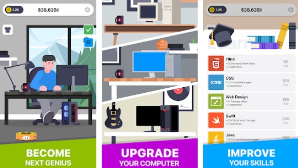 Gameplay screenshot from cyber dude dev tycoon for Android