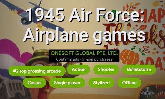 juegos de aviones de la fuerza aérea de 1945