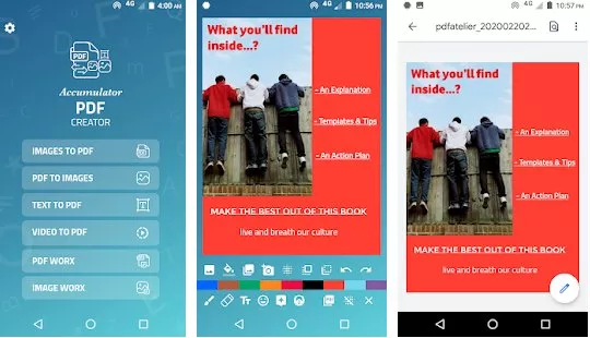 Gameplay screenshot from accumulator pdf creator for Android