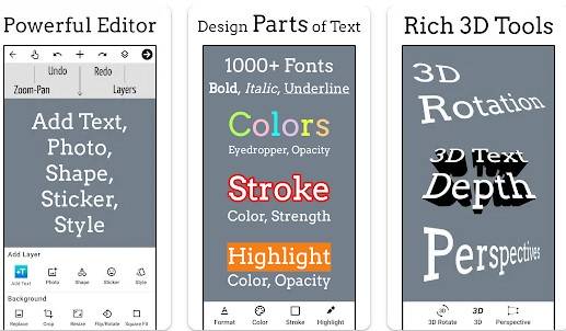 Gameplay screenshot from add text text on photo editor for Android