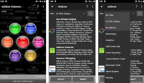 Gameplay screenshot from addons detector for Android