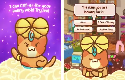 Gameplay screenshot from akittynator kitty cat genies collecting game for Android