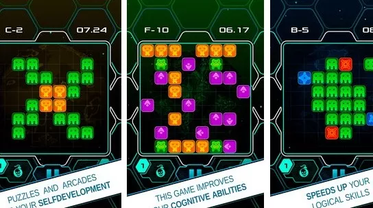 Gameplay screenshot from alien bricks a logical puzzle and arcade for Android