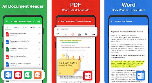 Gameplay screenshot from all document reader and viewer for Android