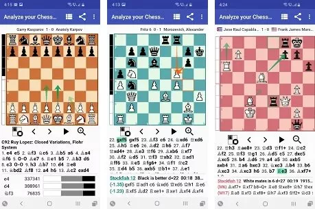Gameplay screenshot from analyze your chess pro pgn viewer for Android