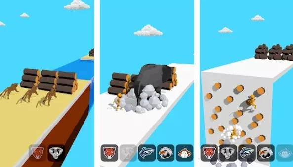 Gameplay screenshot from animal transform race epic race 3d for Android
