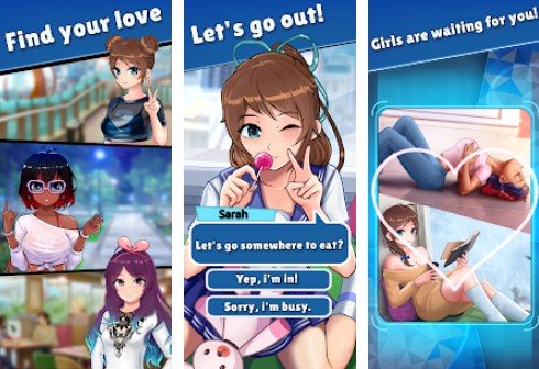 Gameplay screenshot from anime girl life simulator game for Android