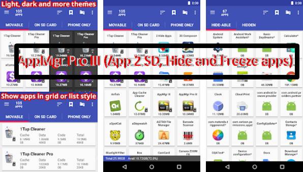  AppMgr Pro III (App 2 SD, Hide and Freeze apps)