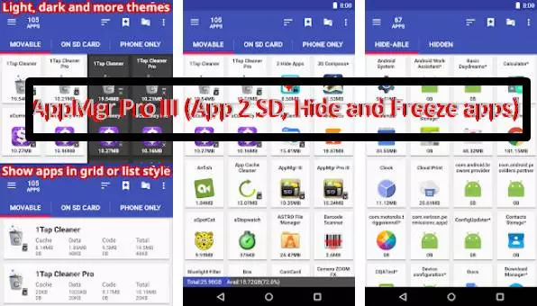  AppMgr Pro III (App 2 SD, Hide and Freeze apps)