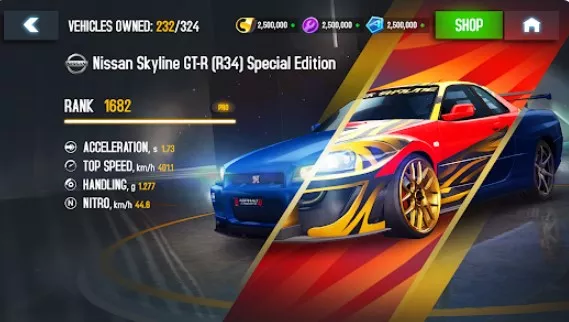 Gameplay screenshot from asphalt 8 car racing game for Android