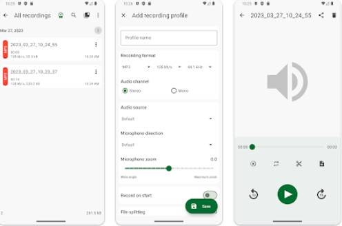 Gameplay screenshot from asr voice recorder for Android