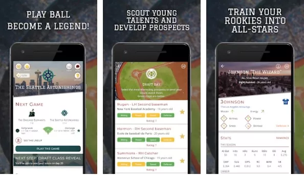 Gameplay screenshot from astonishing baseball 21 gm simulator game for Android