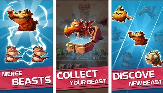 Gameplay screenshot from auto beast merge idle tycoon rpg for Android