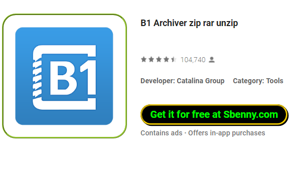  B1 Archiver zip rar unzip