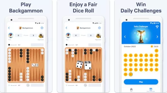 Gameplay screenshot from backgammon board game for Android