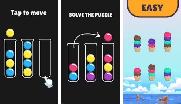 Gameplay screenshot from ball sort puzzle 2021 color game for Android