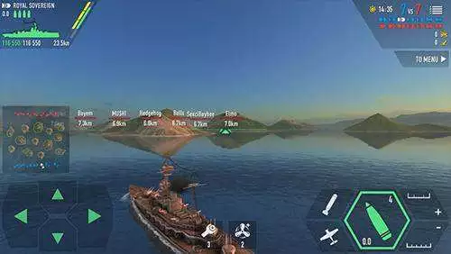 Gameplay screenshot from battle of warships for Android