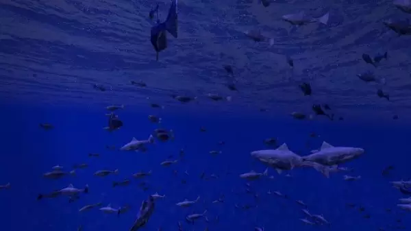 Gameplay screenshot from be a fish vr simulator for Android