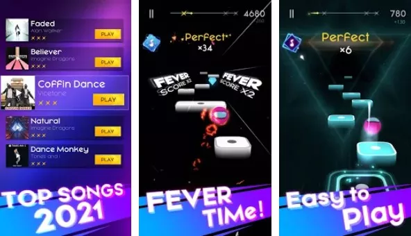 Gameplay screenshot from beat hop edm tiles dance for Android