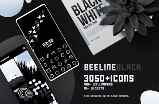 Gameplay screenshot from beeline black iconpack for Android