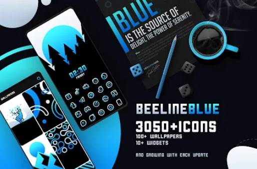 Gameplay screenshot from beeline blue iconpack for Android