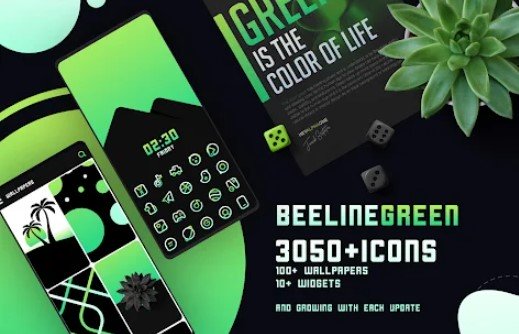 Gameplay screenshot from beeline green iconpack for Android