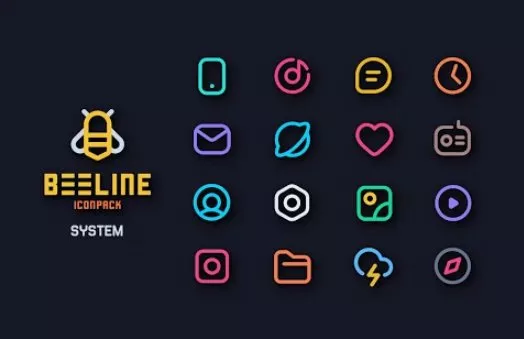Gameplay screenshot from beeline icon pack for Android