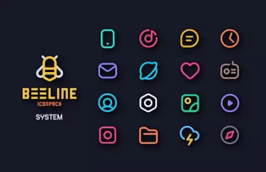 Gameplay screenshot from beeline icon pack for Android