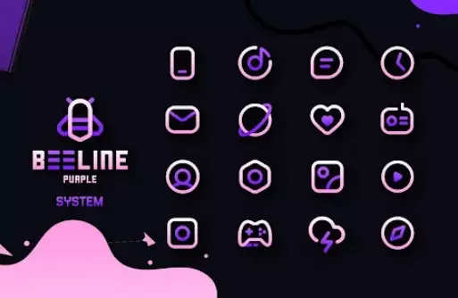 Gameplay screenshot from beeline purple iconpack for Android