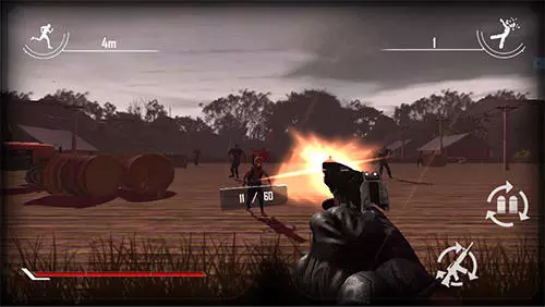 Gameplay screenshot from behind zombie lines for Android