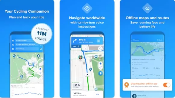 Gameplay screenshot from bikemap cycling tracker and map for Android