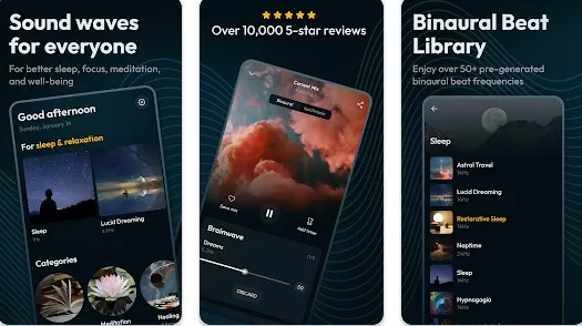 Gameplay screenshot from binaural beats brainwaves for Android