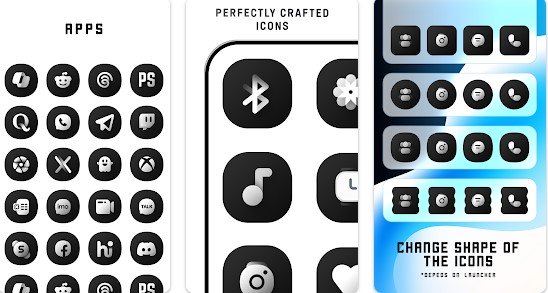 Gameplay screenshot from black icon pack for Android