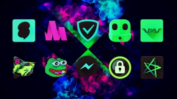 Gameplay screenshot from black light icon pack for Android