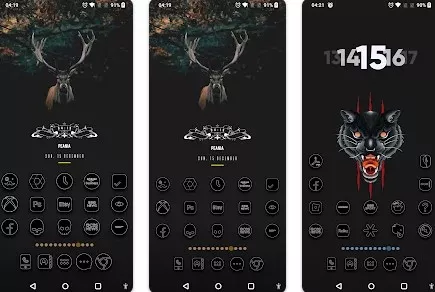 Gameplay screenshot from blackline icon pack for Android