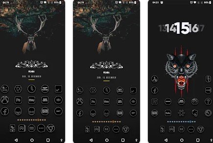 Gameplay screenshot from blackline icon pack for Android