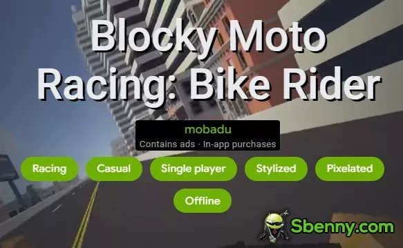 blocky moto racing bike rider