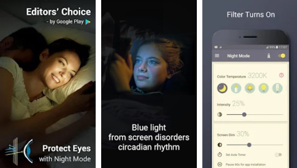 filtro luce blu modalità notturna turno notturno MOD APK Android