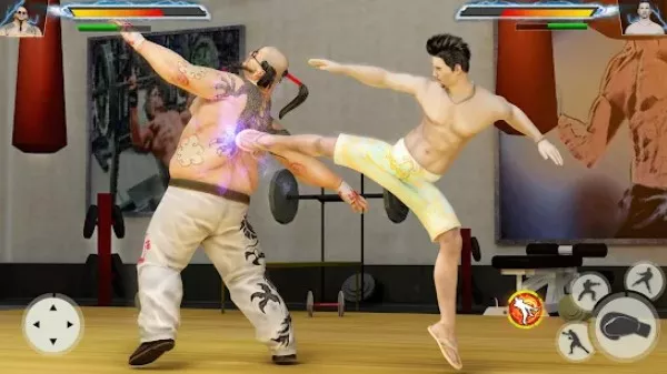 Gameplay screenshot from bodybuilder gym fighting game for Android