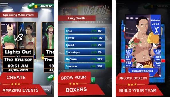 Gameplay screenshot from boxing promoter boxing game fighter management for Android