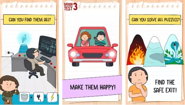 Gameplay screenshot from brain test 3 tricky quests for Android