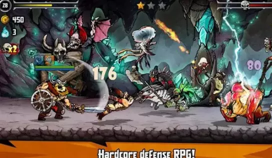 Gameplay screenshot from bravium hero defense rpg for Android