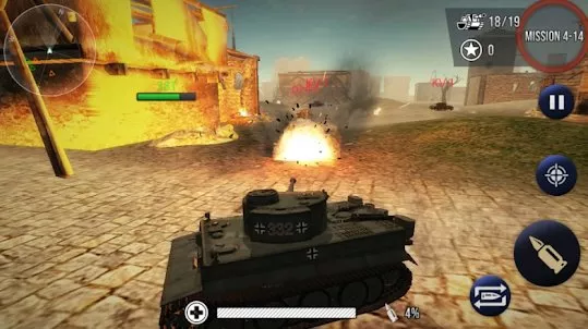 Gameplay screenshot from brawl tanks world war for Android
